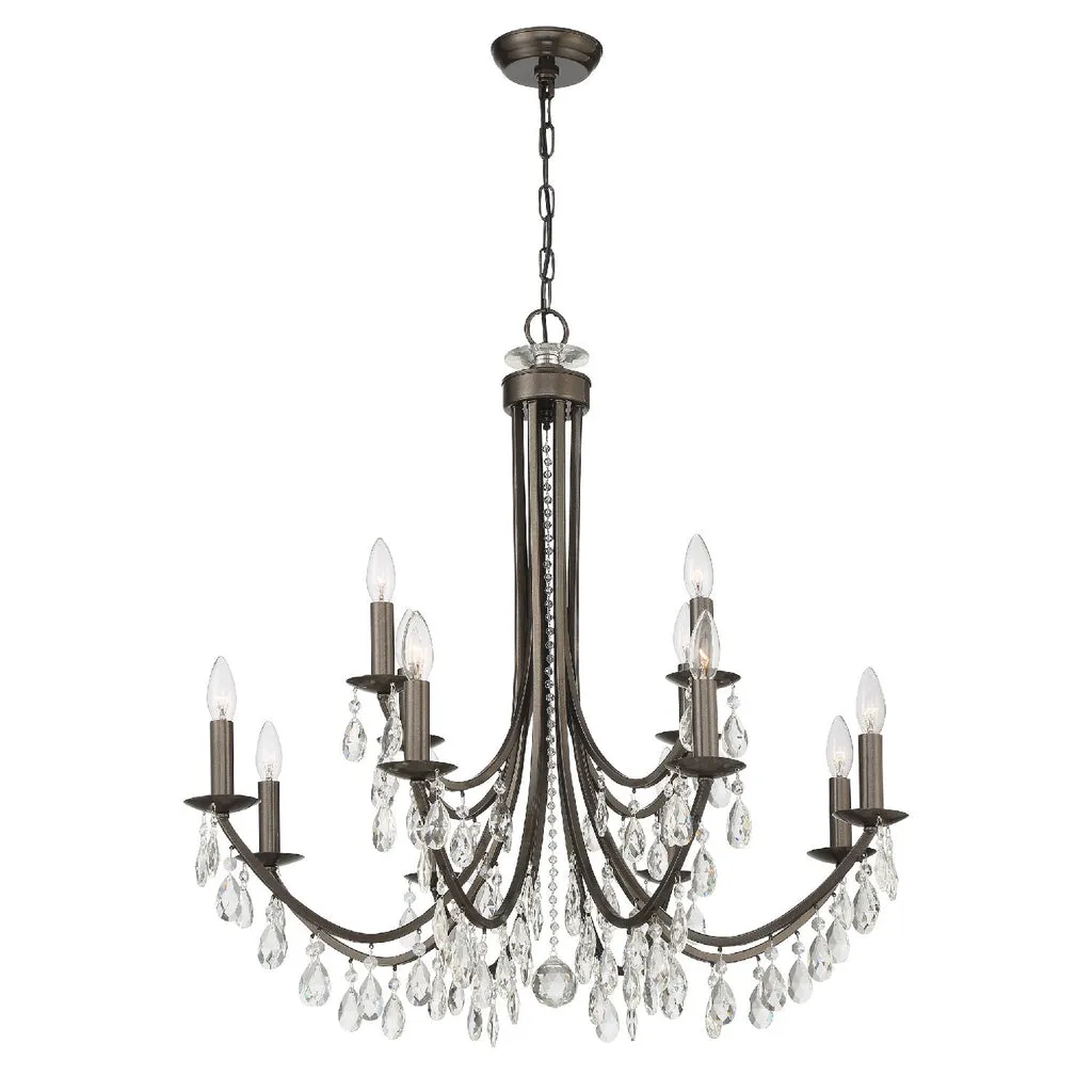 Bridgehampton 12 Light Spectra Crystal Vibrant Bronze Chandelier