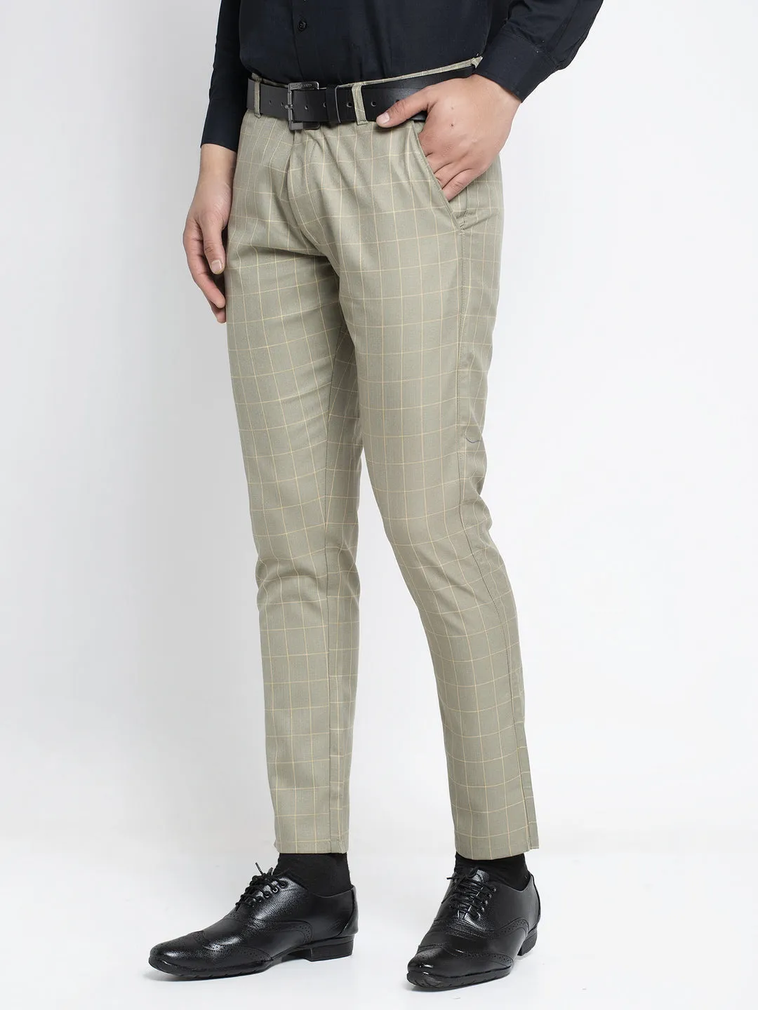 Men's Green Formal Trousers ( FGP 260Pista ) - Jainish